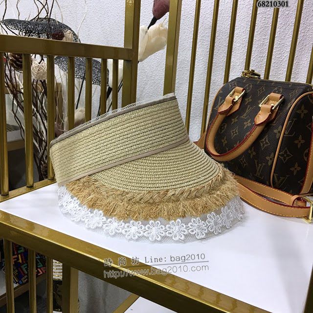 LOEWE女士帽子 羅意威蕾絲花邊空頂帽 Loewe草帽太陽帽  mm1001